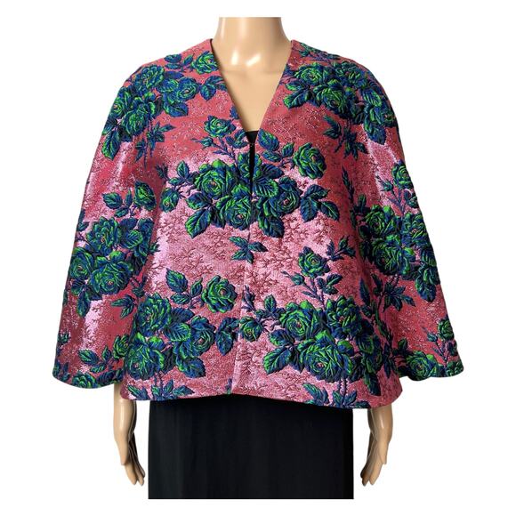 Gucci Floral Embroidered Brocade Cape